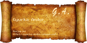 Gyurka Andor névjegykártya