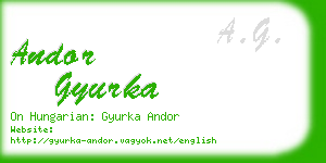 andor gyurka business card